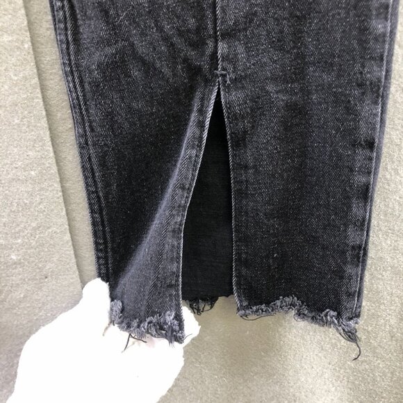 Abercrombie & Fitch Skinny High Rise Jean Womend 20 Short 35S Black Split Hem - Picture 6 of 12